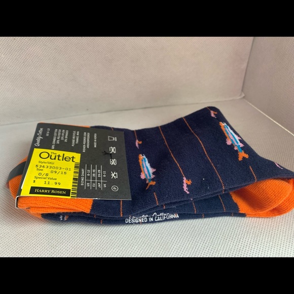 Salmon fish blue socks with orange confort - Picture 2 of 3